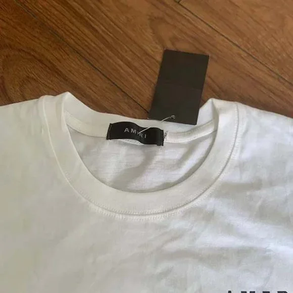 AMIRI Classic Flowing Colorful Letter Print White Short Sleeves - Picture 3 of 9